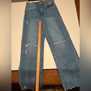 NWT NYC Jeans Women’s 29  Denim The Franklin Ribcage Wide Leg Distressed…